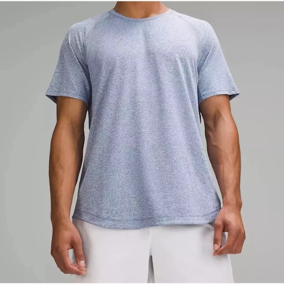 Lululemon License to Train Short Sleeve Heathered Blue Men's Gym Workout Running - Picture 1 of 11